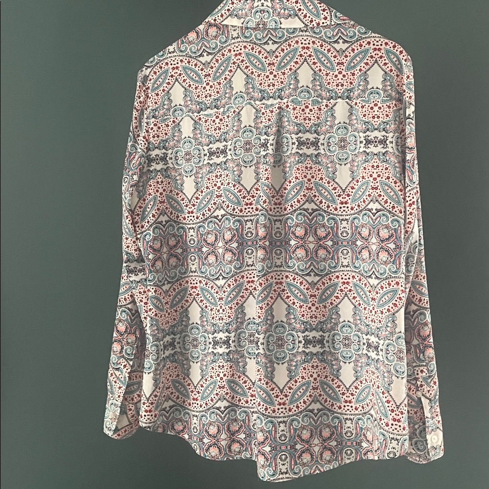 Express Multicolor Patterned Blouse Neon Color De… - image 4